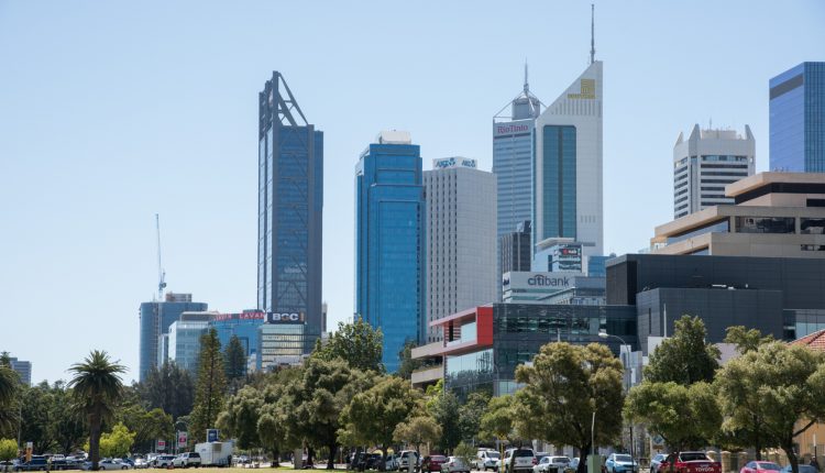 Rio Tinto building in the Perth skyline