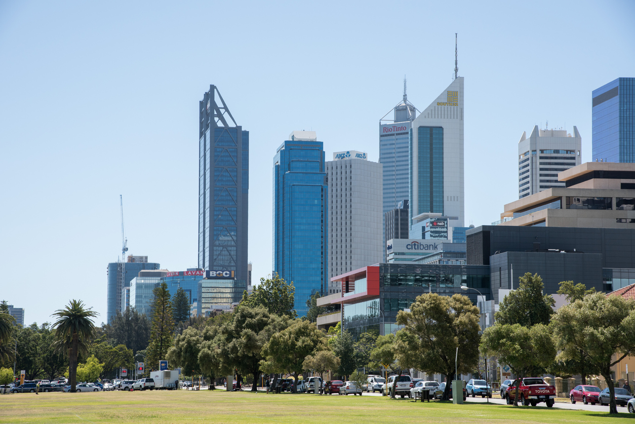 Rio Tinto building in the Perth skyline