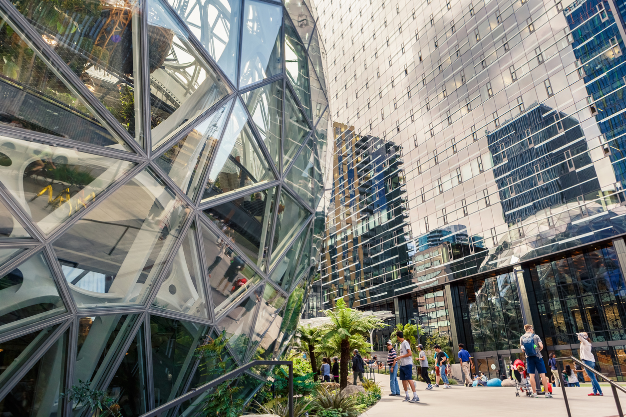 Spherical terrariums at Amazon World Headquarters