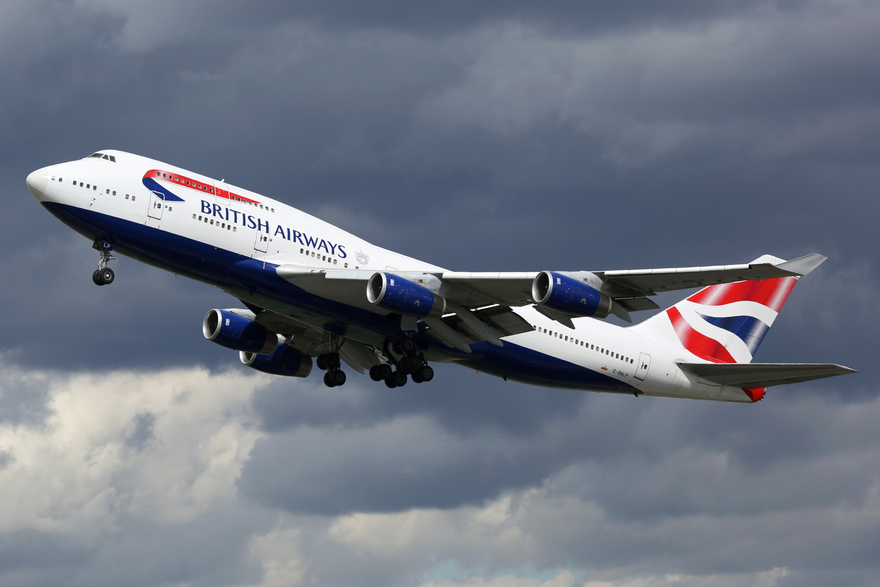 British Airways Boeing 747 taking off from London Heathrow Airport