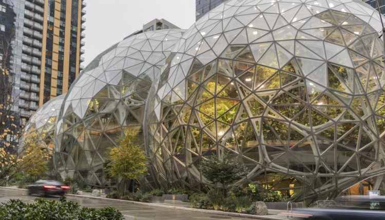 Glass spheres at Amazon's Seattle headquarters