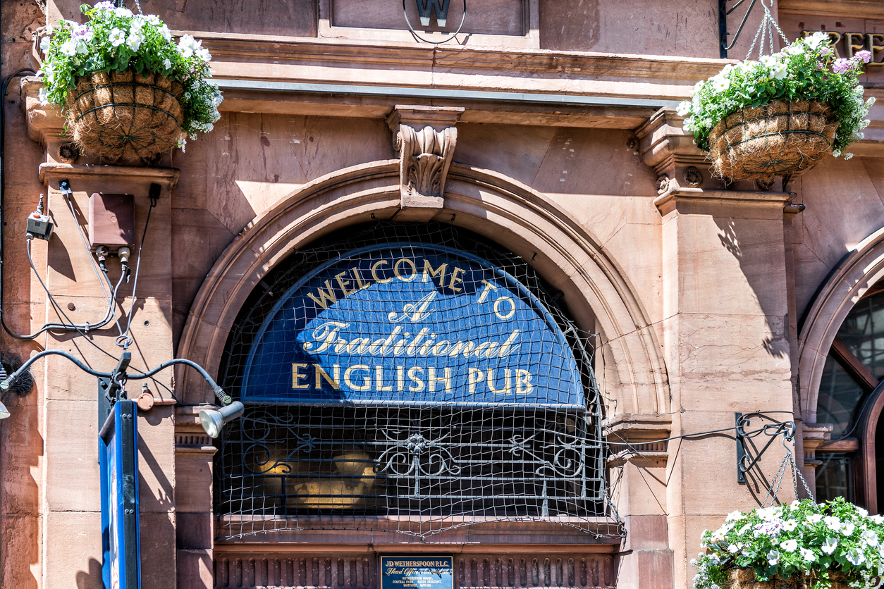 JD Wetherspoon Traditional English Pub sign
