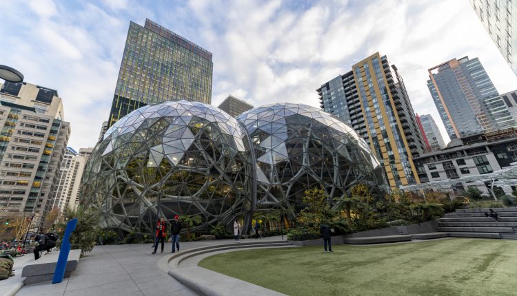 Spherical terrariums at Amazon's Seattle campus