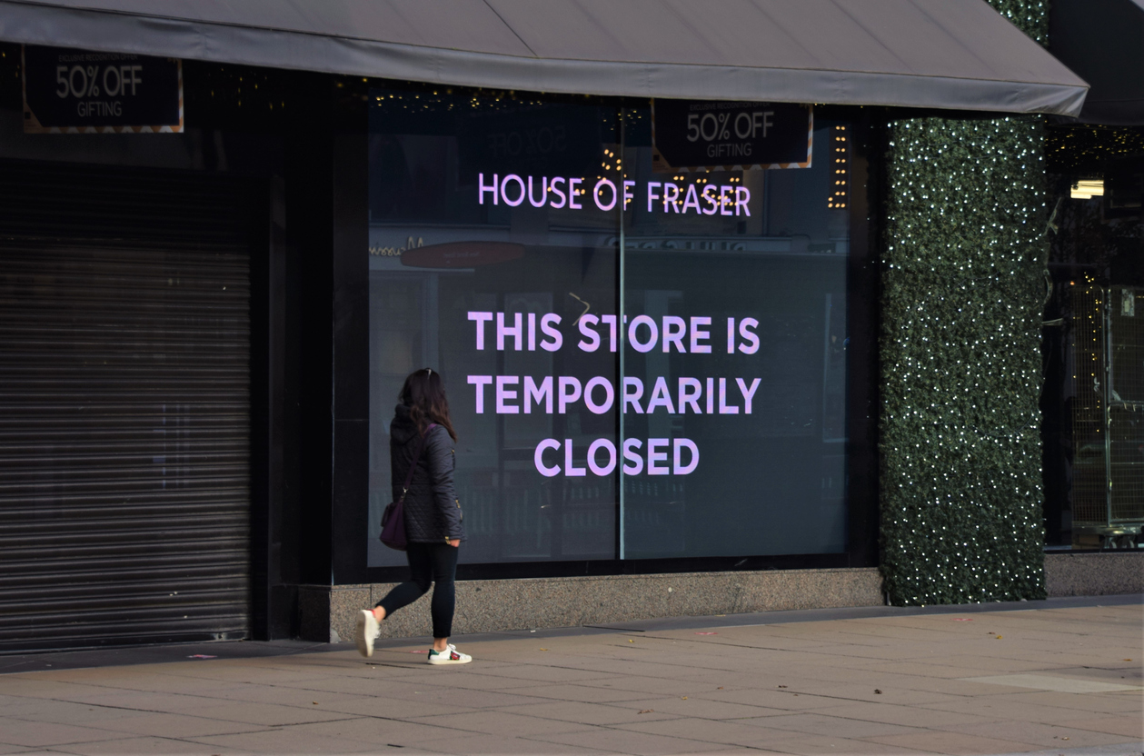 House of Fraser store on Oxford Street, London, closed