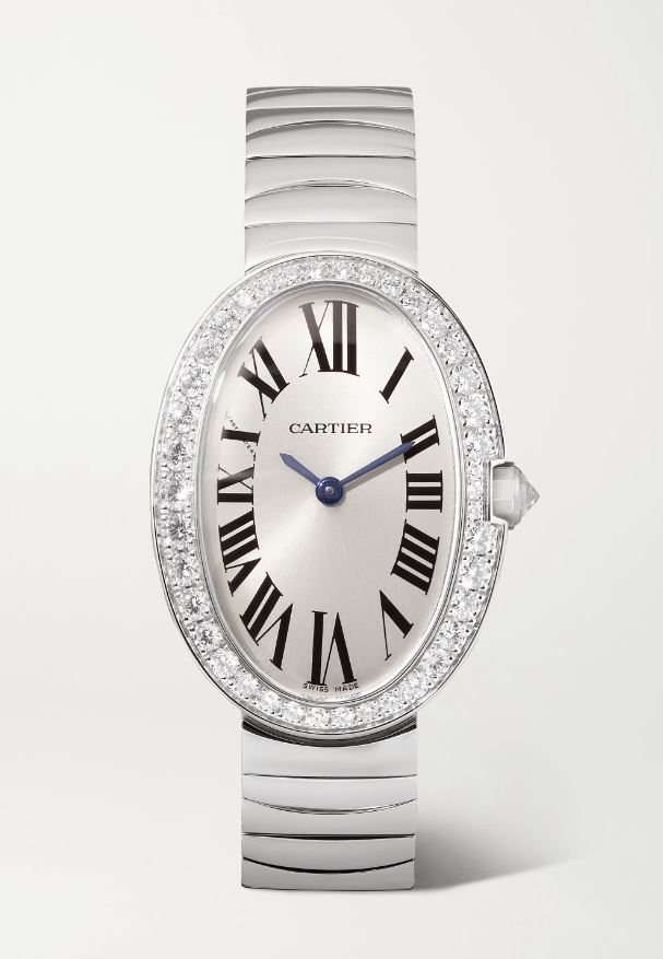 Cartier Baignore white gold and diamond watch