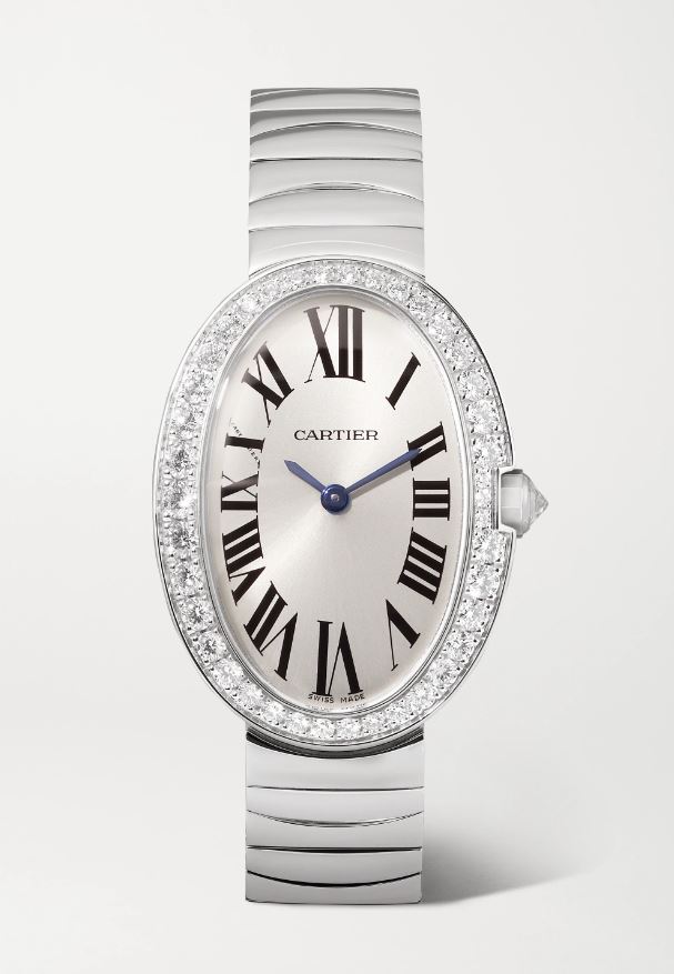 Cartier Baignore white gold and diamond watch