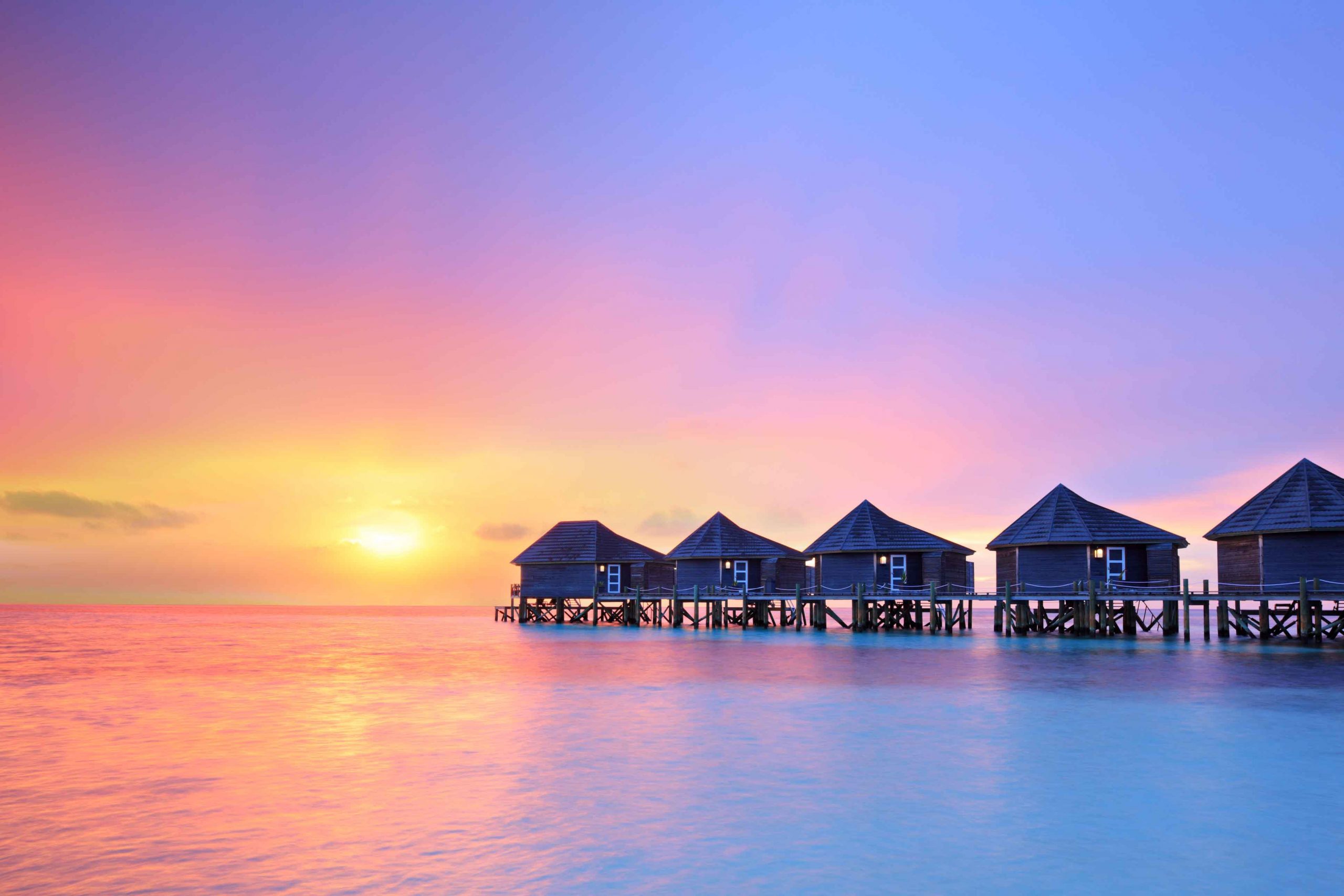 Maldives island sunset