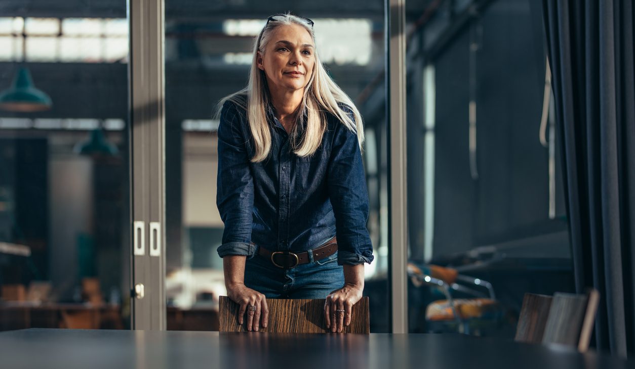 Senior businesswoman in boardroom