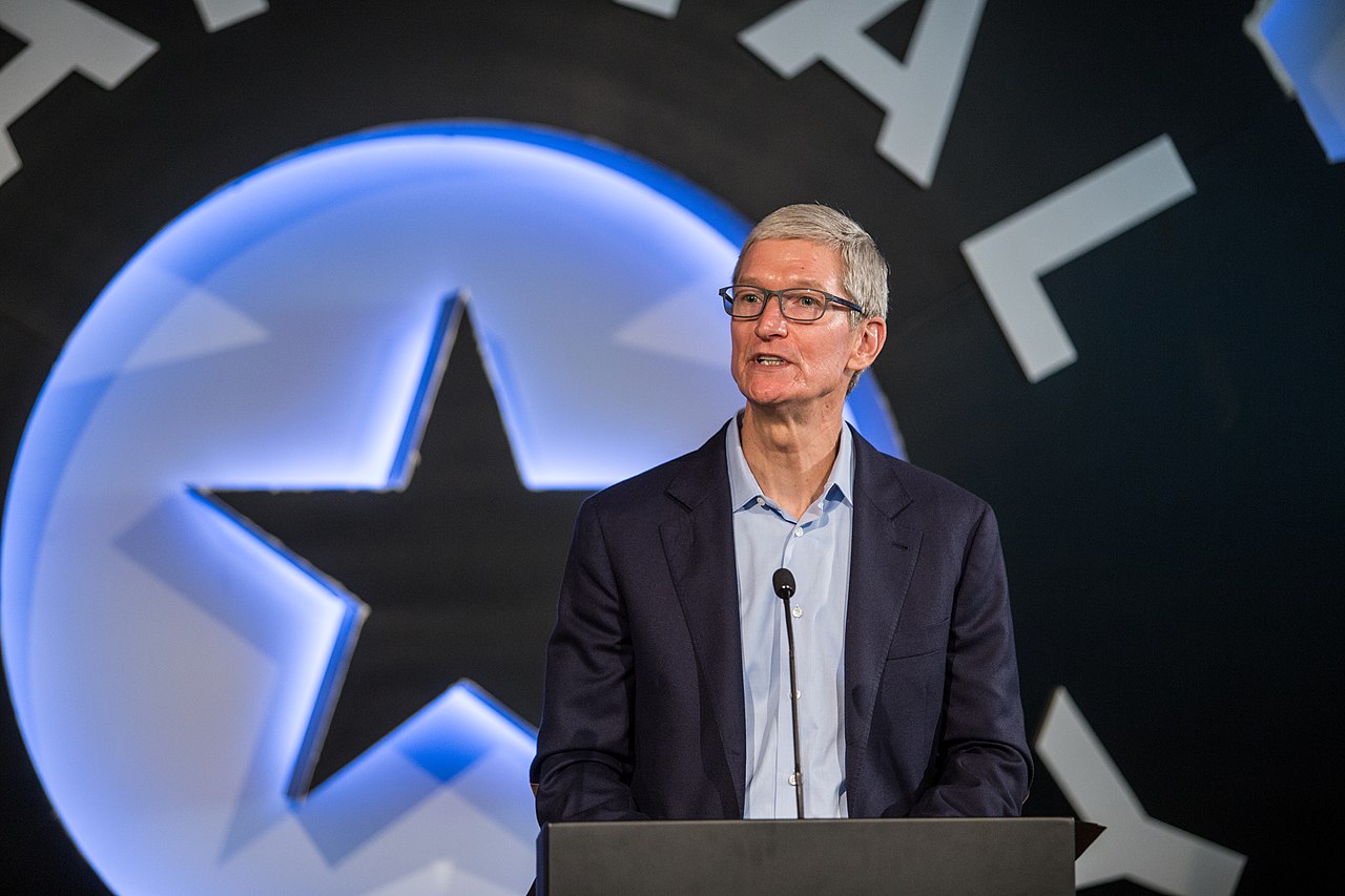 Tim Cook speaking at Austin Community College