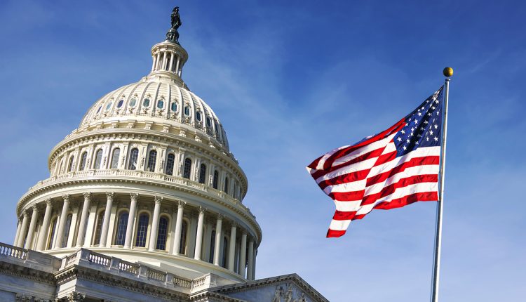 American flag on Capitol Hill