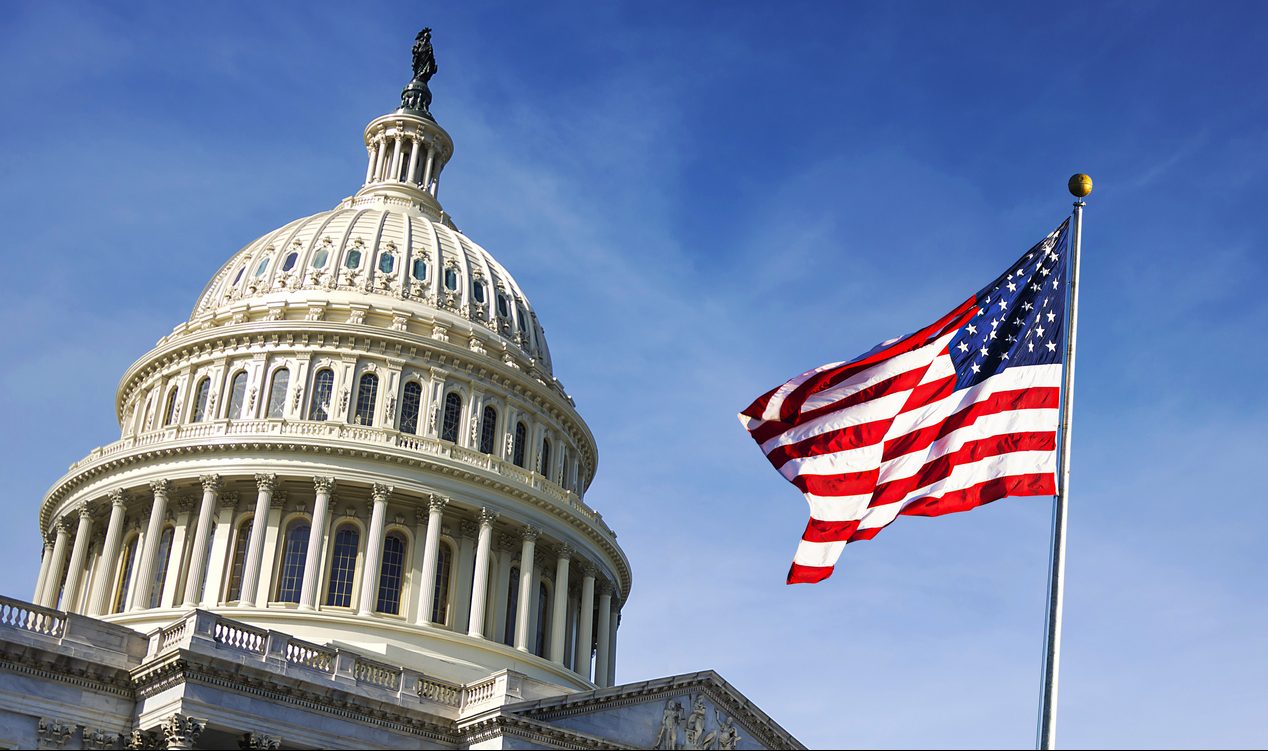 American flag on Capitol Hill