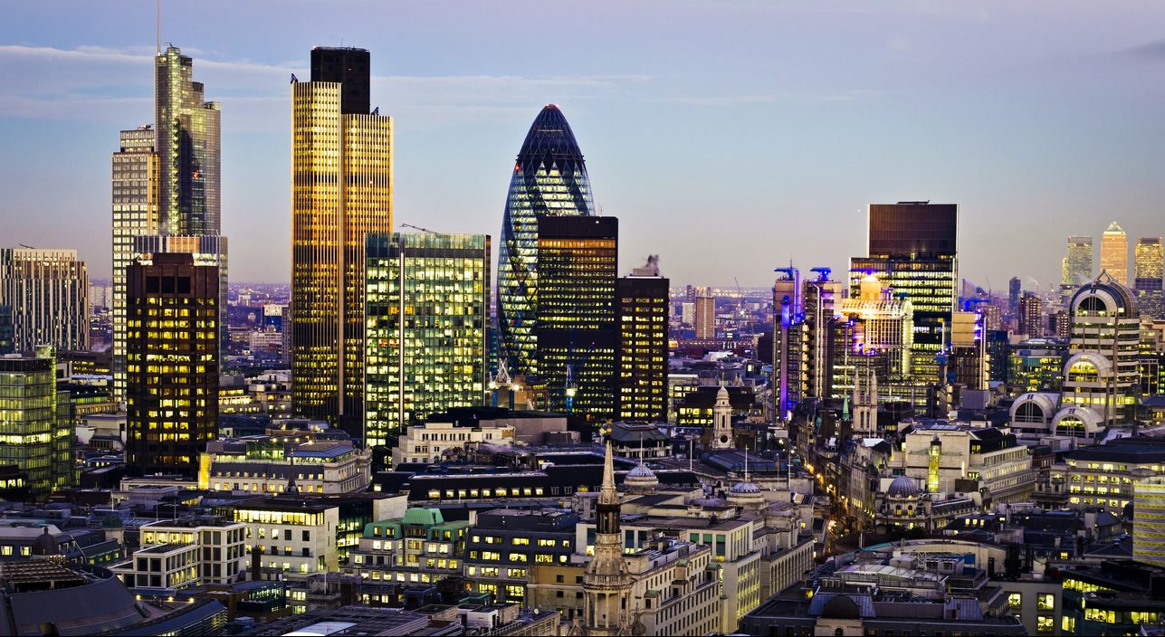 City of London skyline at night