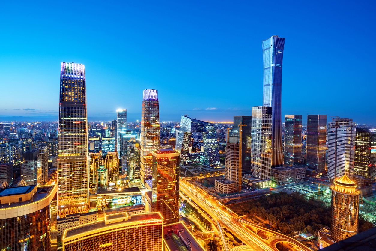 Beijing skyline at dusk