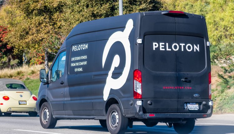 Peloton delivery van on the motorway
