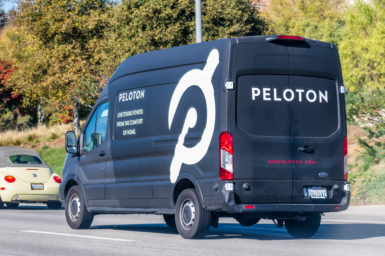 Peloton delivery van on the motorway