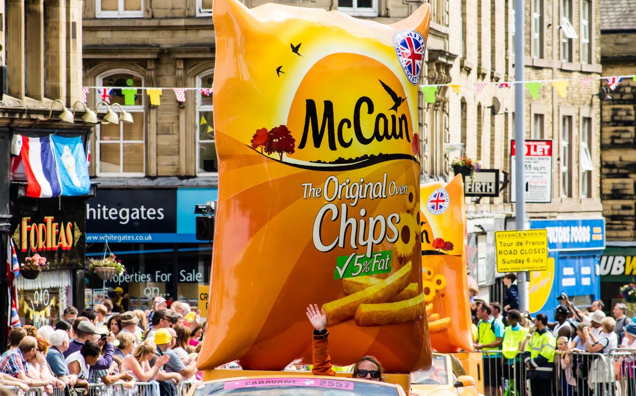 McCain chips advertiser at the Tour de France 2014