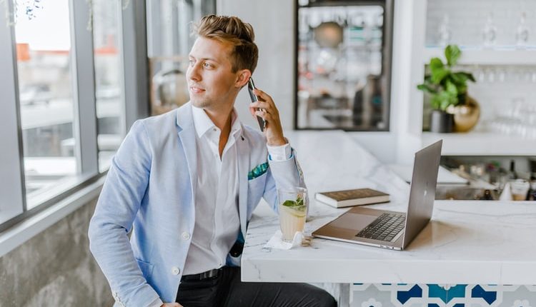 Young entrepreneur taking a phone call