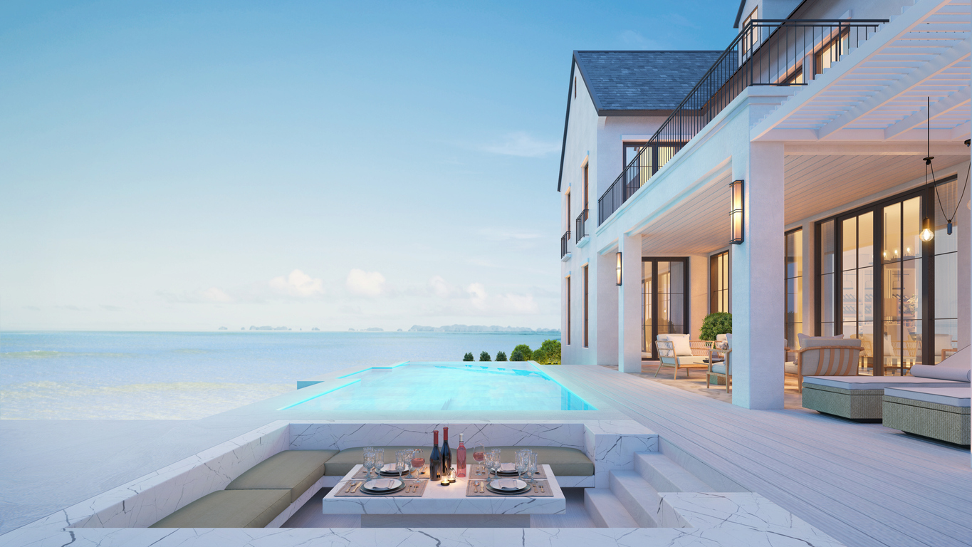Luxury beach house, Caribbean