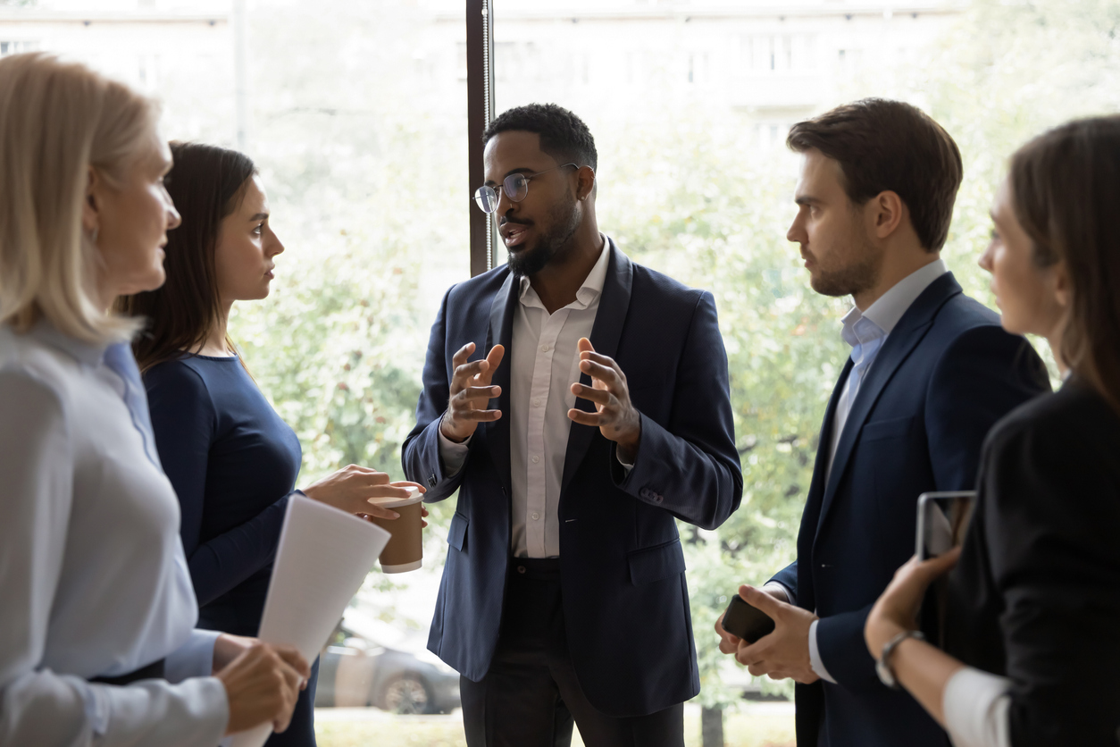 Business leader in meeting