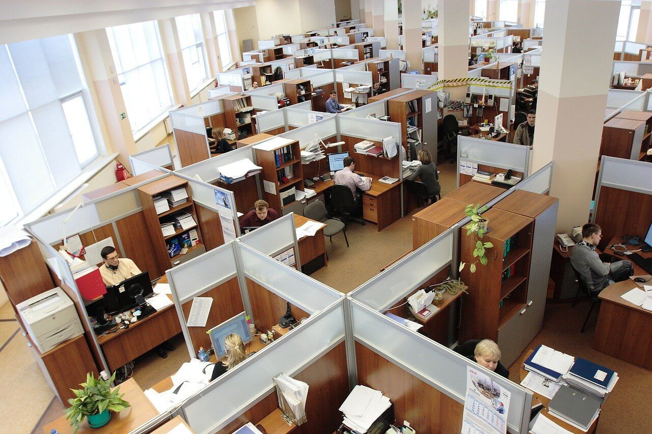 Aerial view of office