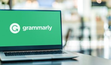 Grammarly website on laptop screen