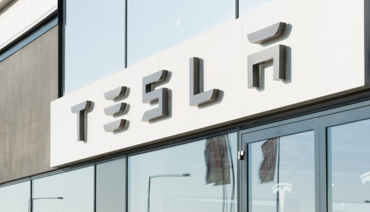 Tesla car dealer entrance