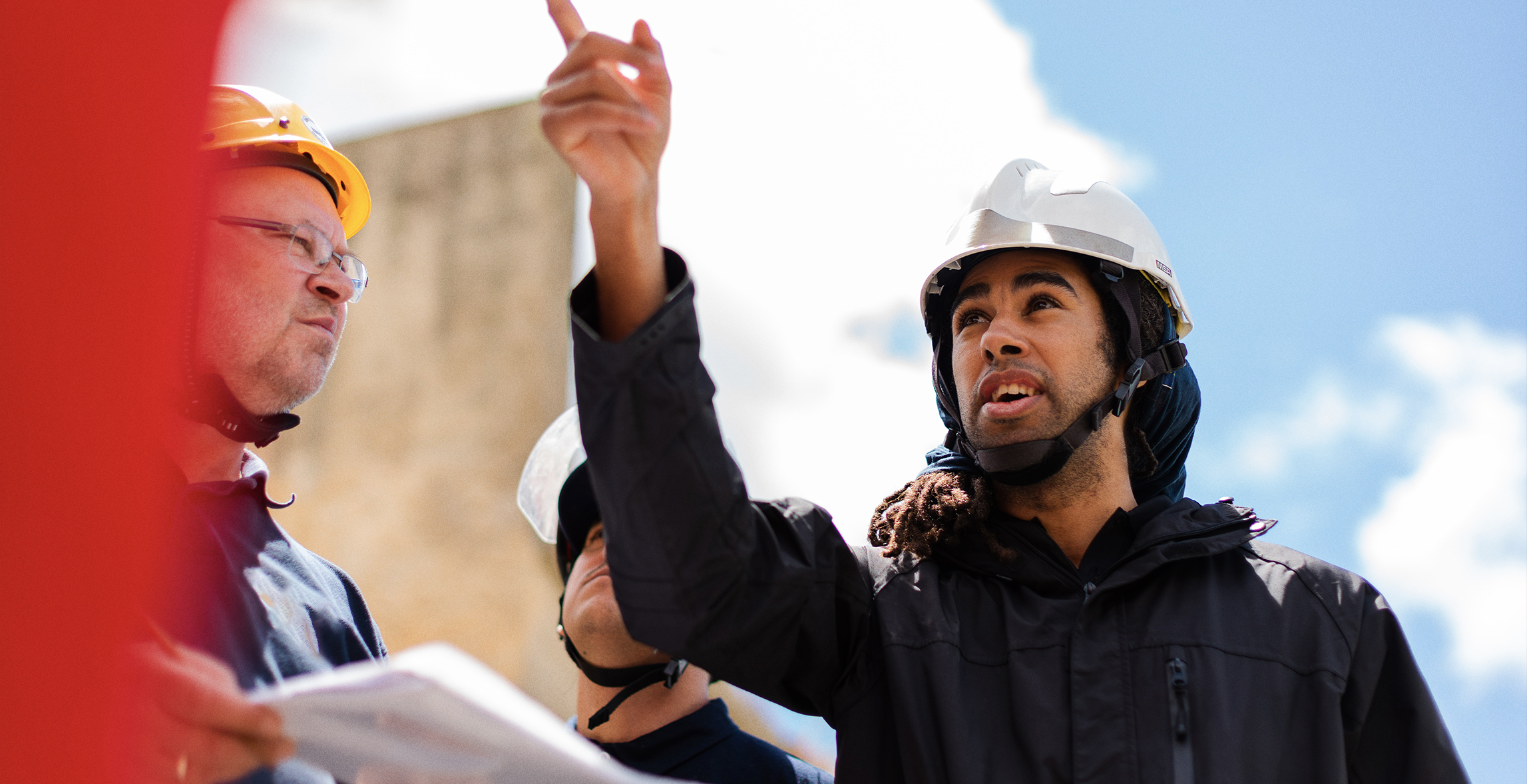 Workers on construction site