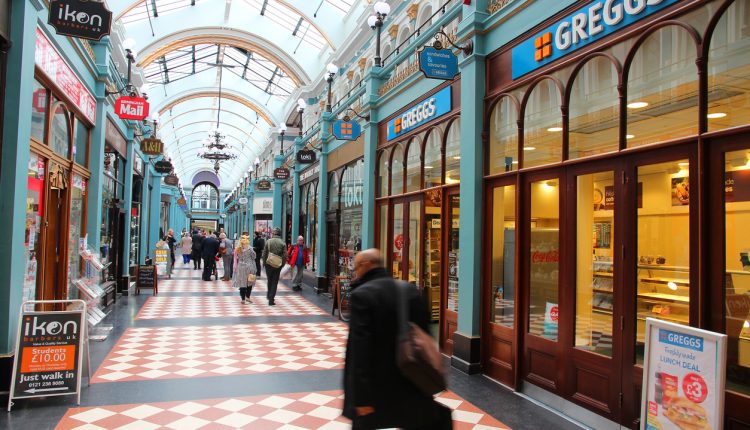 Greggs bakery in Great Western Arcade, Birmingham.