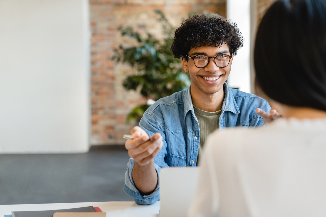 Young professional in job interview