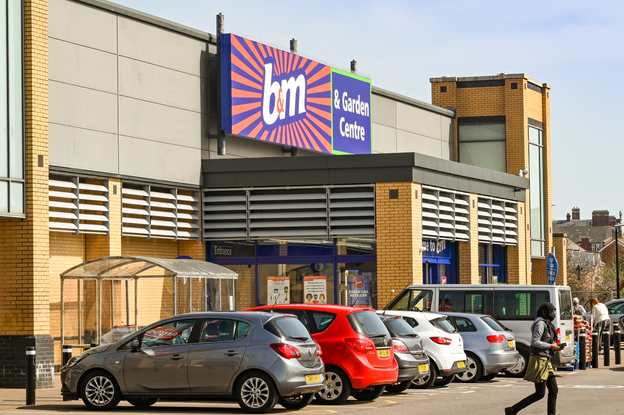 Entrance to a branch of the B&M Bargains chain of stores