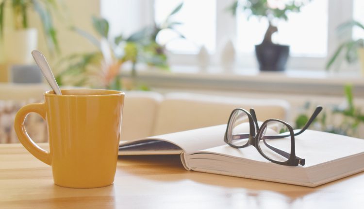 Open book on desk