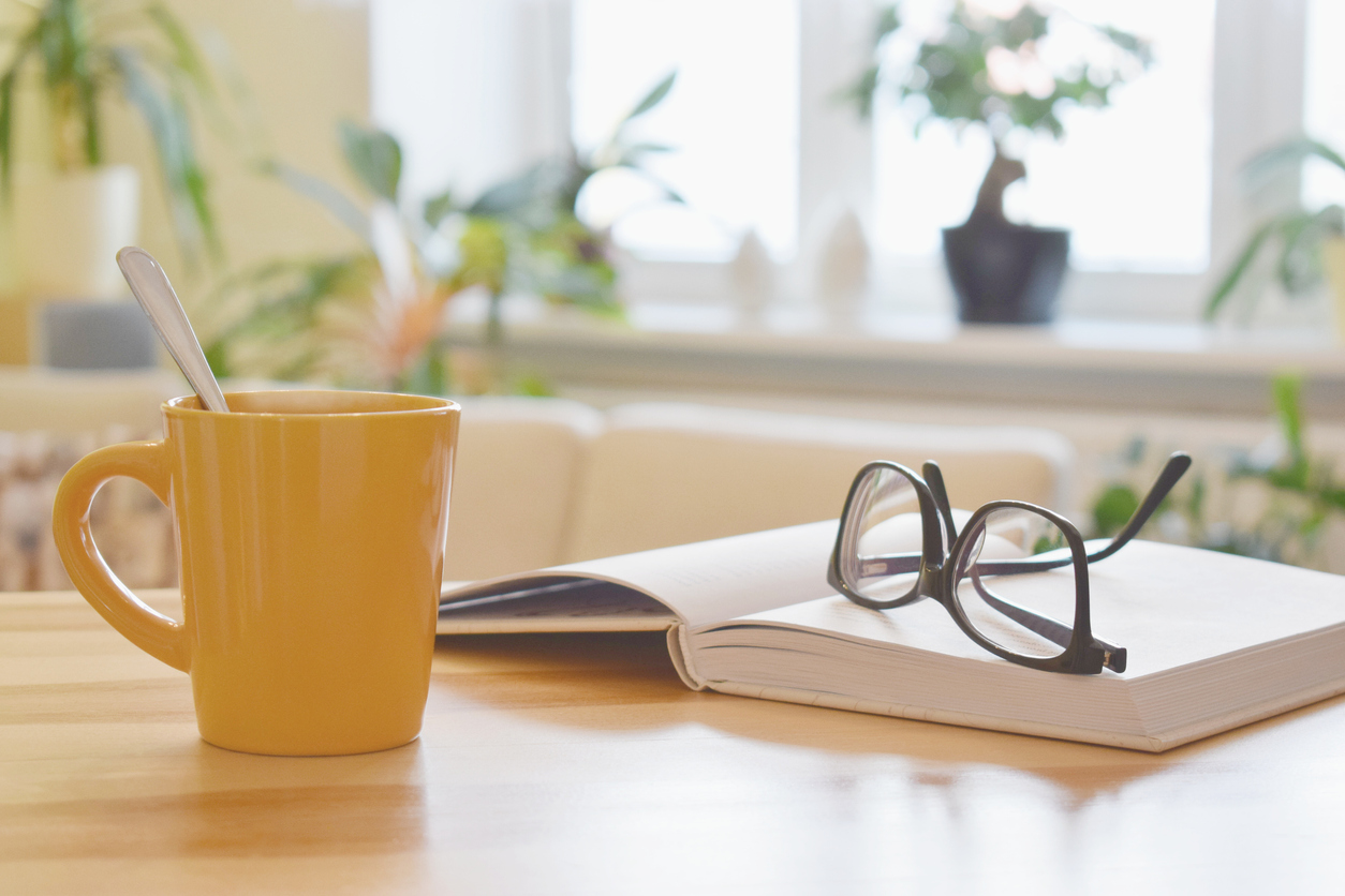 Open book on desk