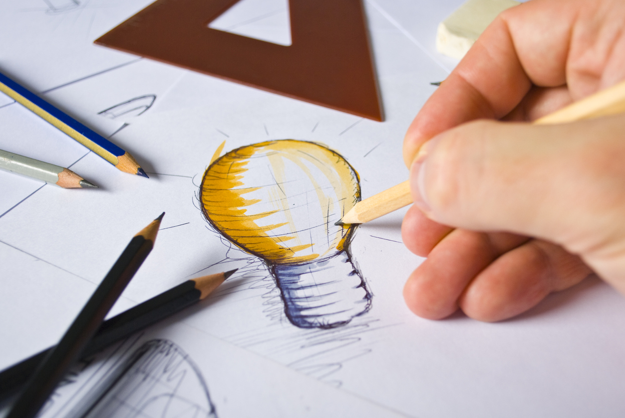 Light bulb draw; business design; business ideas