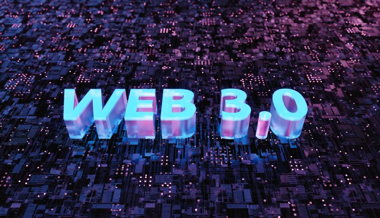 WEB 3.0 sign on a futuristic electronic board