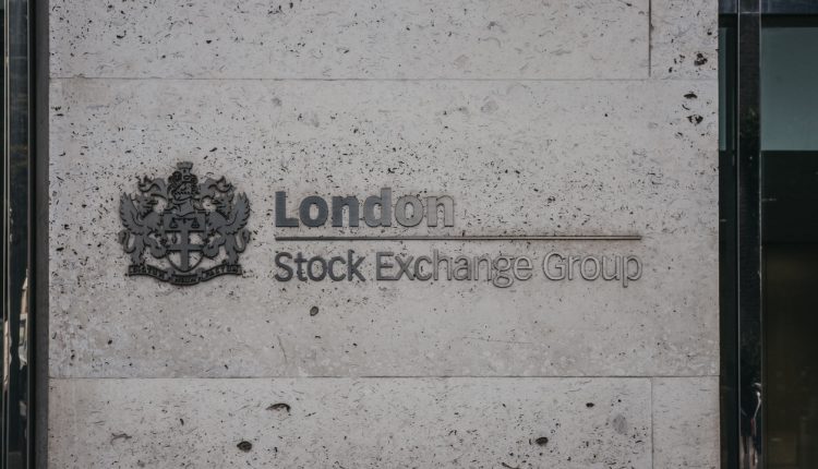 Logo at the entrance to London Stock Exchange Group, London, UK.
