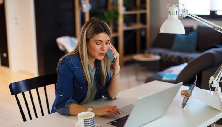 Employee working from home