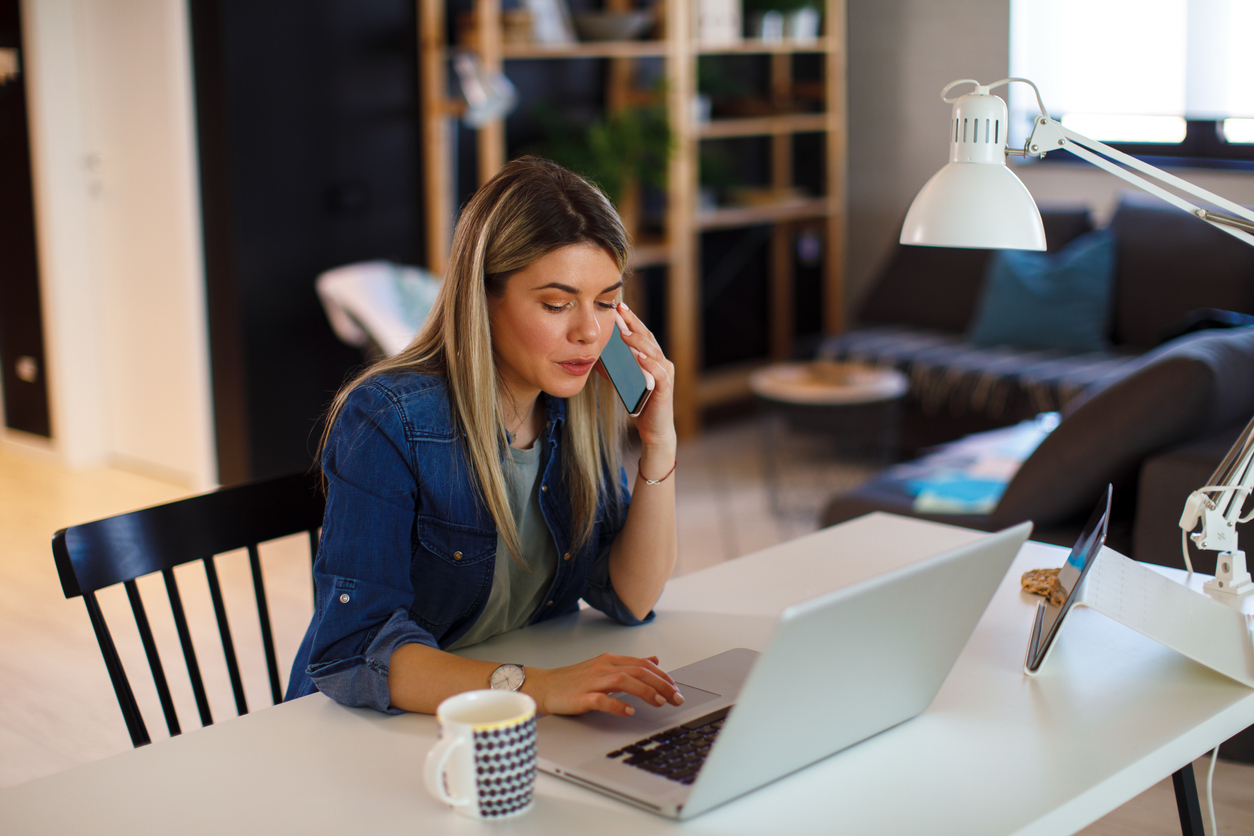 Employee working from home