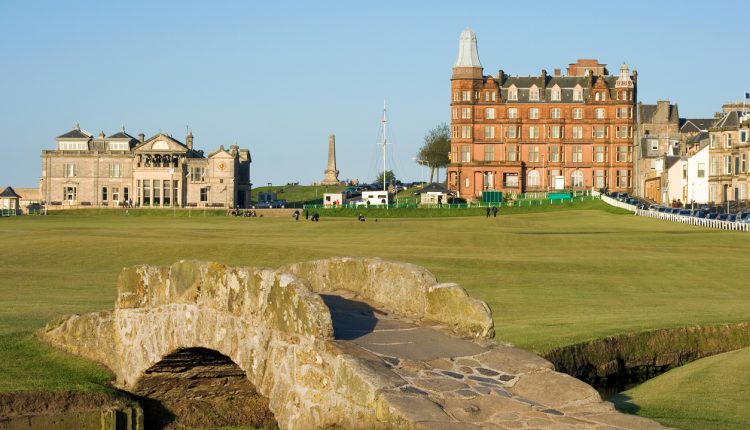 The famous Swilcan bridge on St Andrews Old Course