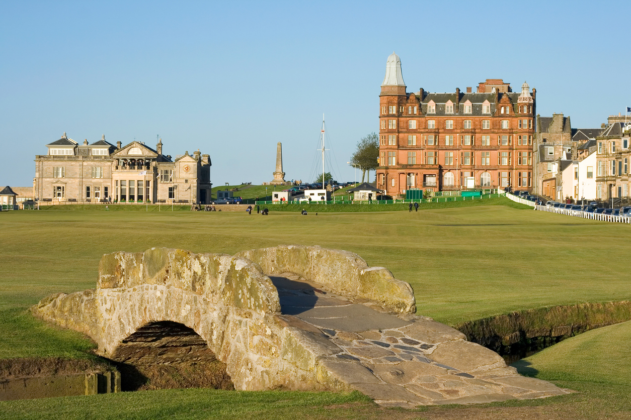 The famous Swilcan bridge on St Andrews Old Course