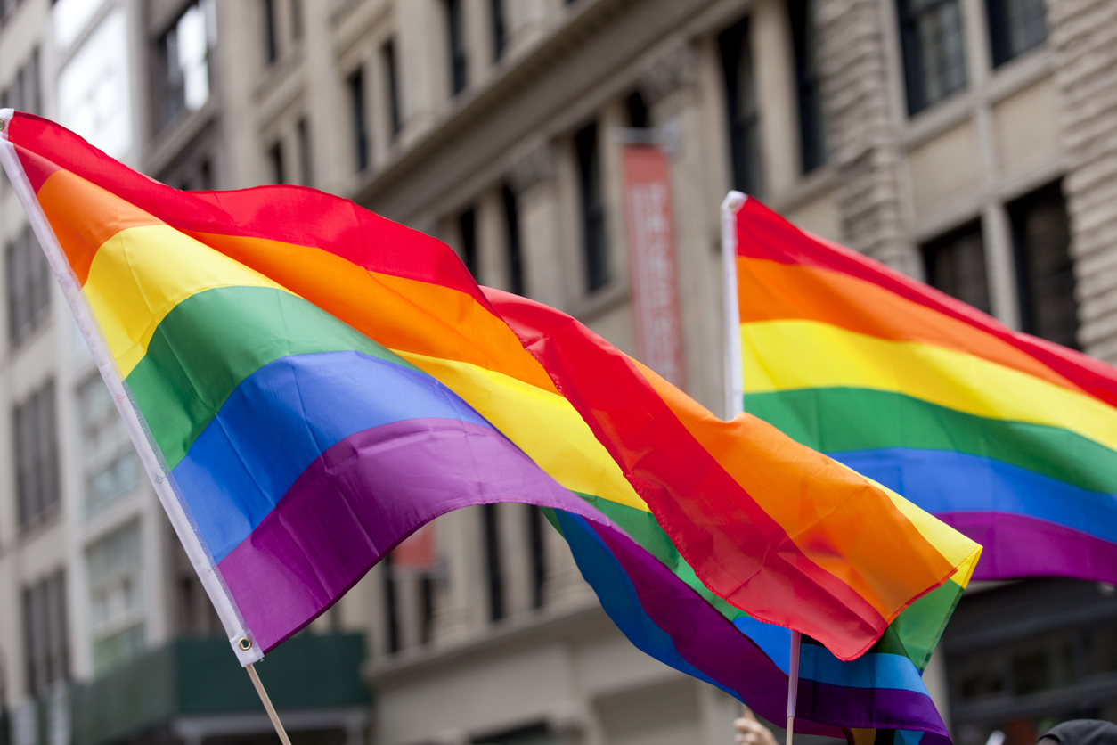 Pride flag at parade