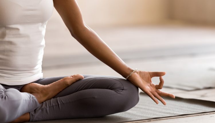 Female CEO doing yoga