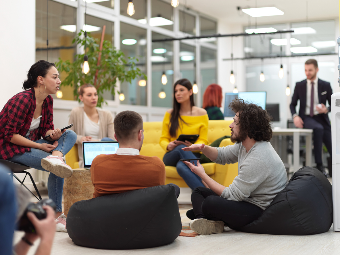 Team meeting in modern-looking office