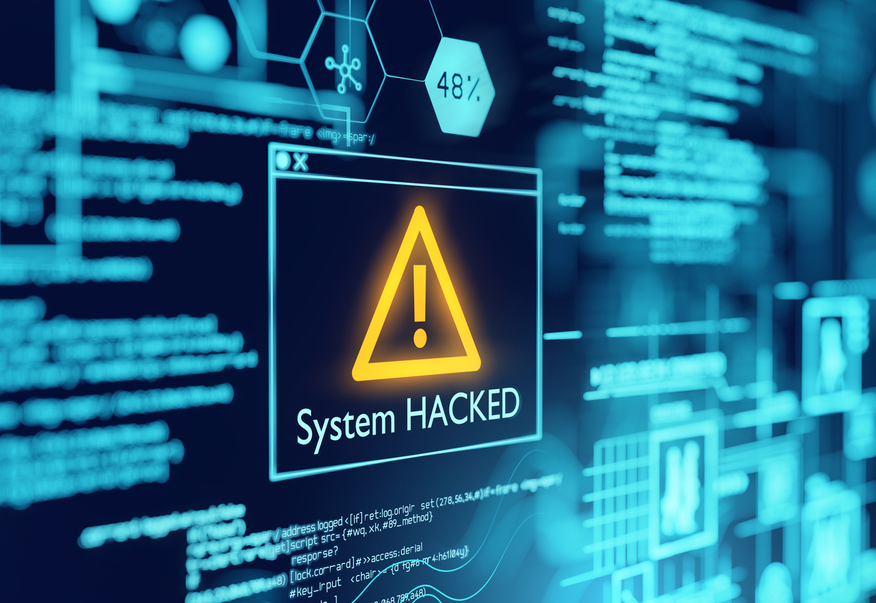 A Computer System Hacked Warning