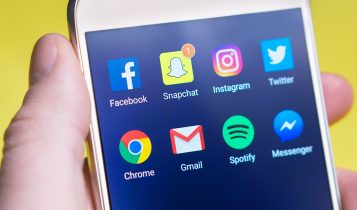 Social media apps on smartphone