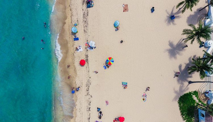 Bird view of beach; holiday concept