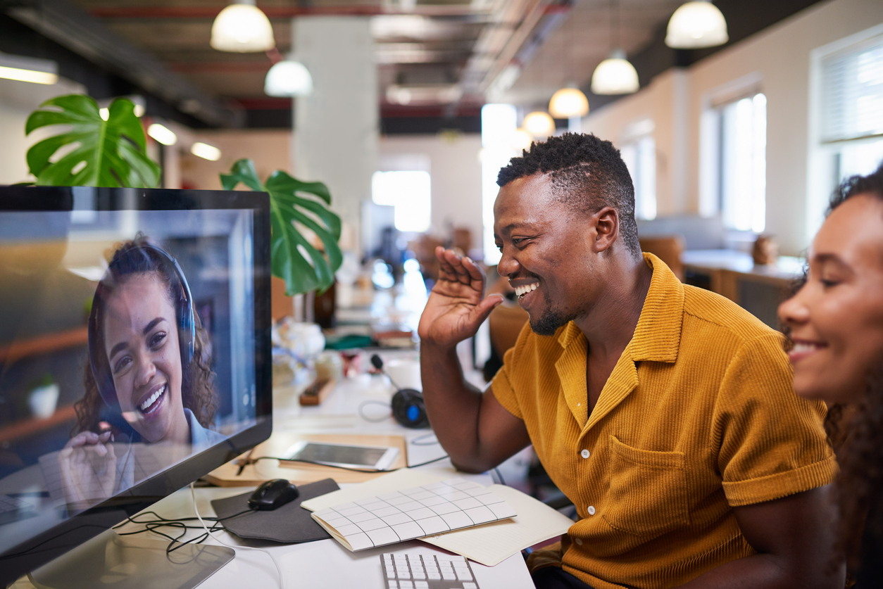 Colleagues on work call