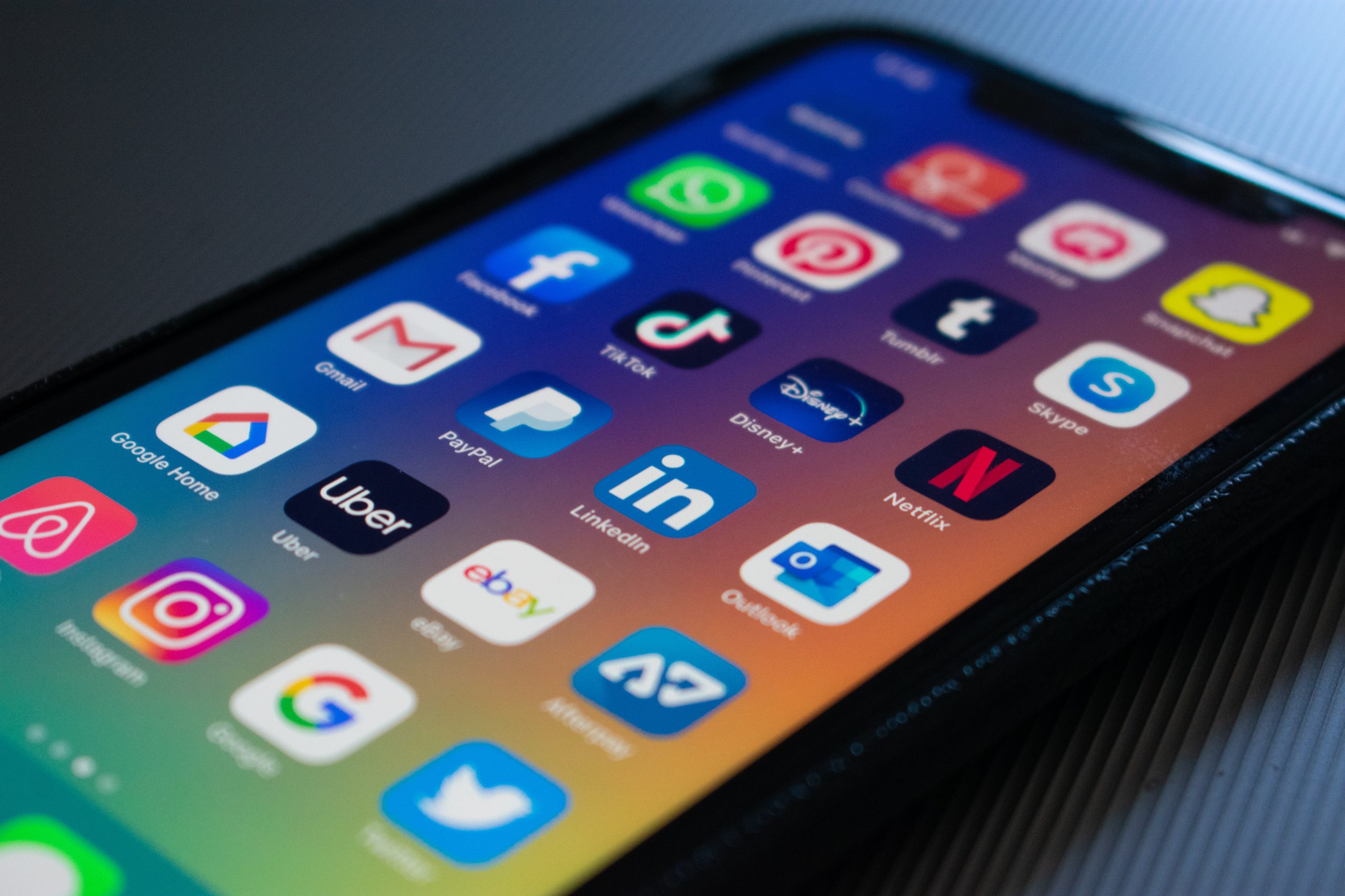 iPhone displaying TikTok and other apps