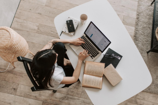Remote worker at desk