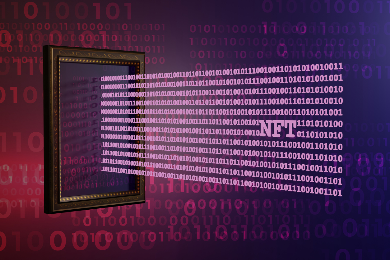 NFT non fungible tokens crypto concept