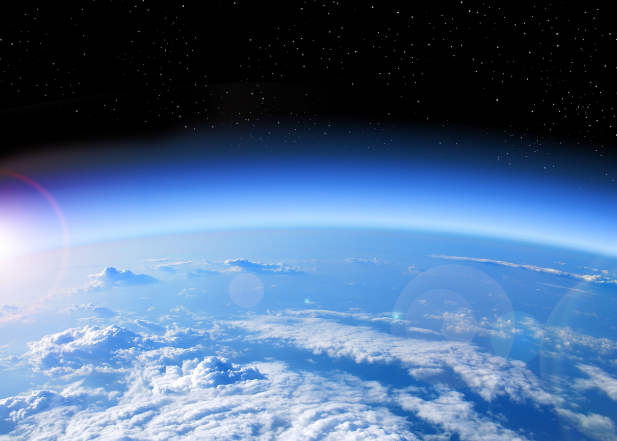 View of Earth from space; space travel